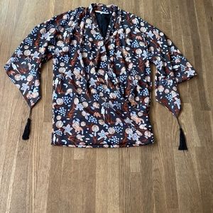 Rachel Roy Kimono Sleeve Mini Dress with Bird Print